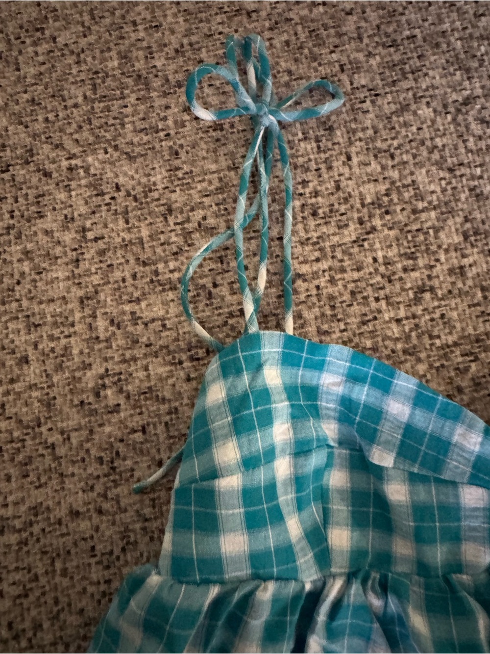 Amanda Uprichard Blue Plaid Tank Top - Picture 2 of 5
